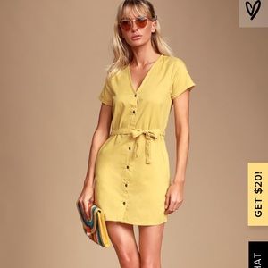 Yellow mini dress